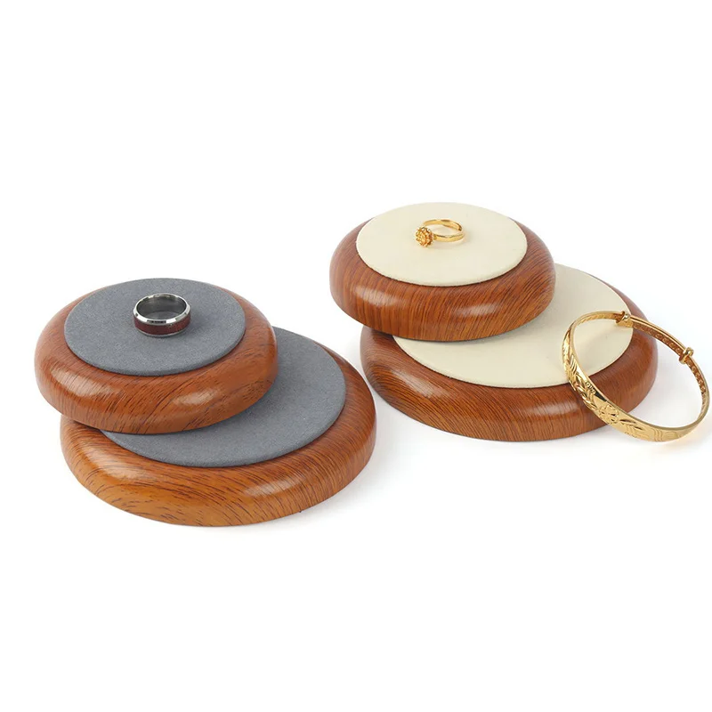 2022 Recommend Hu Wood Microfiber Jewelry Display Trays For Ring Bracelet Jewellery Holder Plates