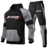 2024 FJR 1300 Motorcycle Men's Brand Fashion High Quality Fashion Color Matching Hoodie Pull Rope Sweatpants Leisure New Suit 5
