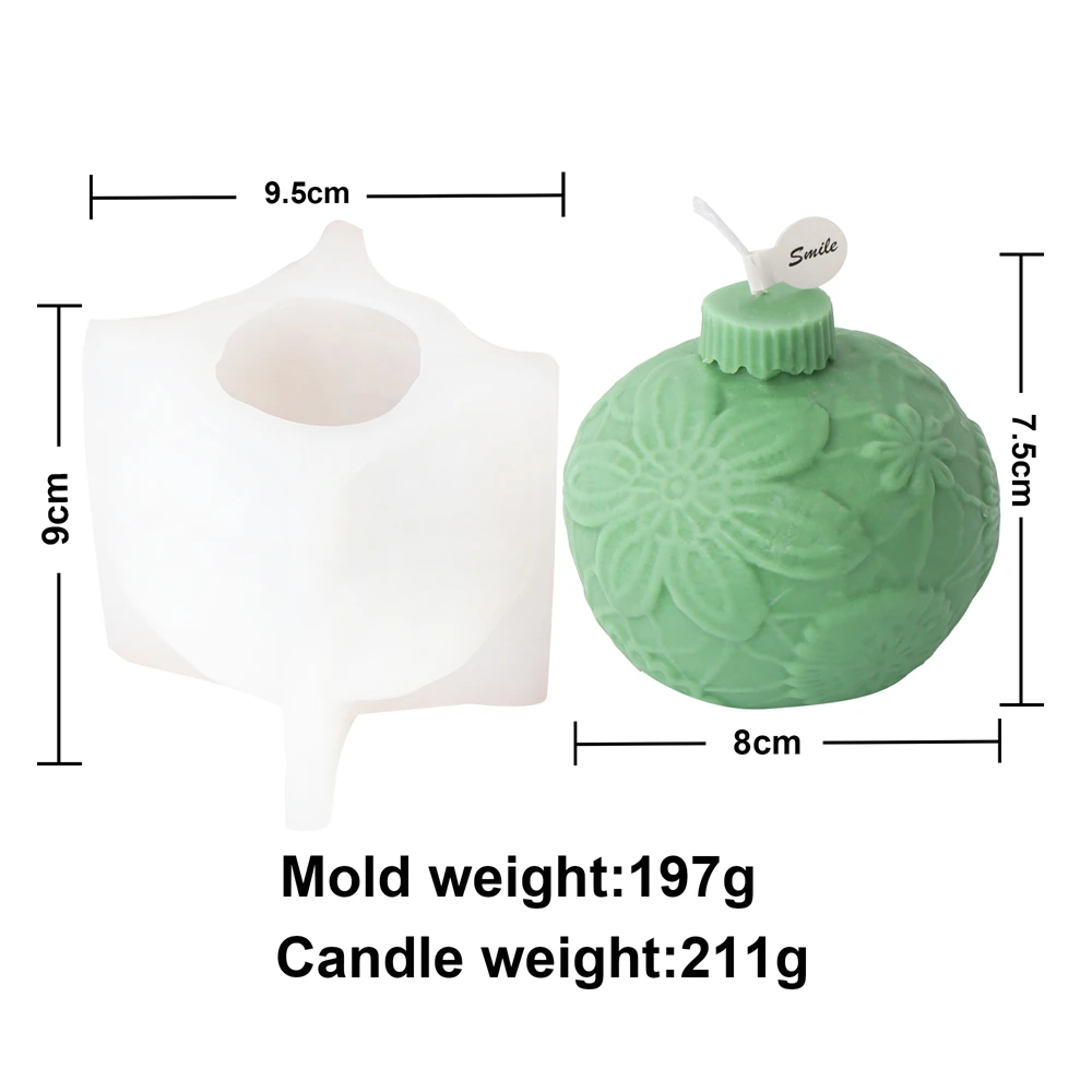 Festive Geometric Sphere Silicone Candle Mold for DIY Aromatherapy & Home Décor