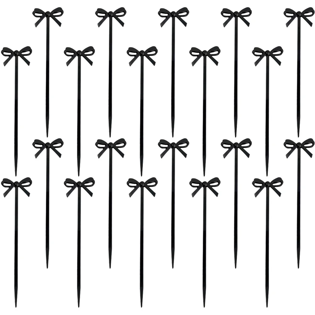 

Birthday Toppers for Cakes Drinks Fruit Fork Bow Shape Appetizer Picks Food Household
