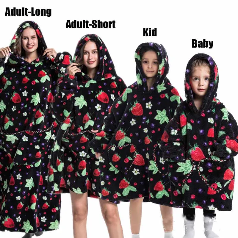 Cozy Oversized Fleece Hoodie Blanket with Sleeves - Pumpkin Spice Edition