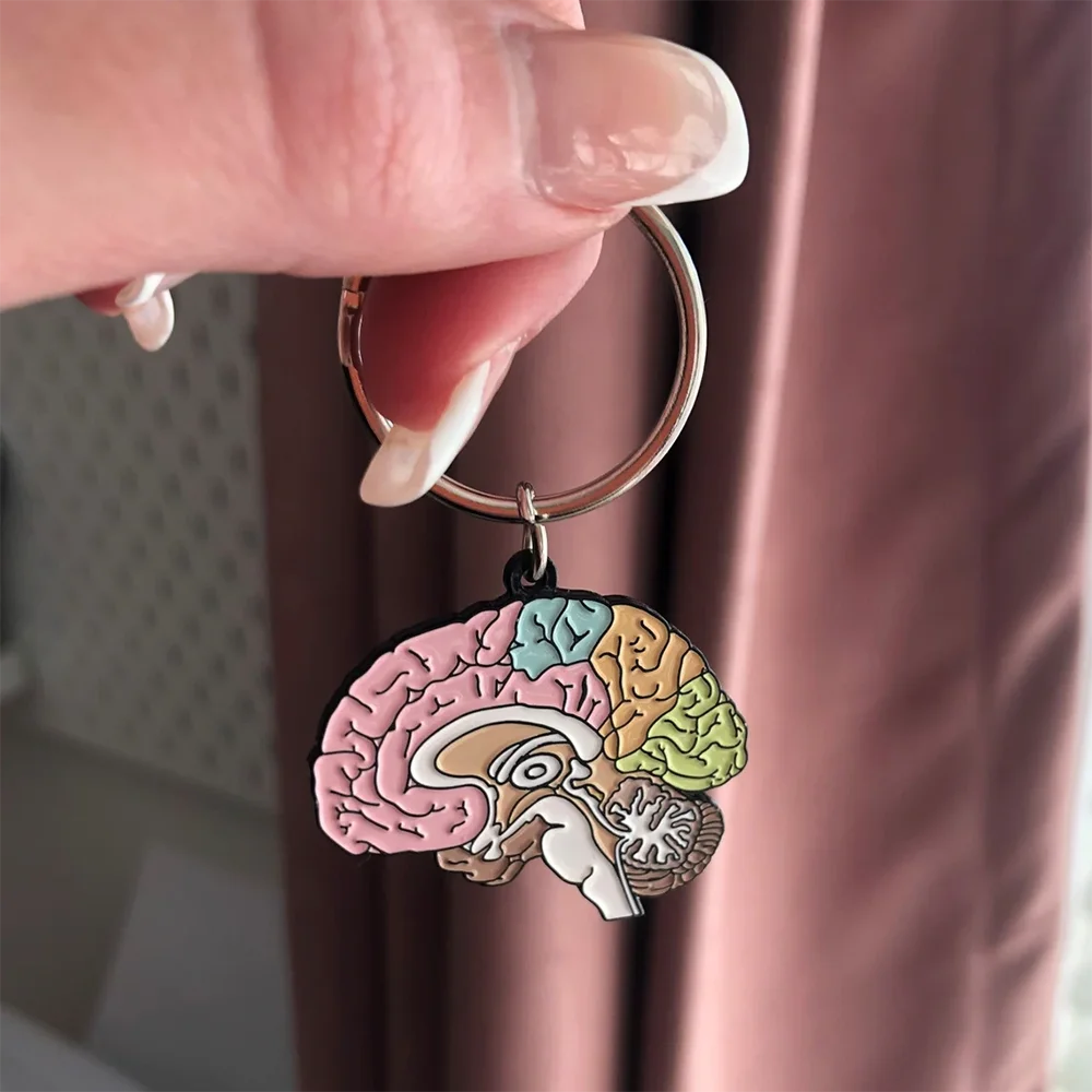 Hanreshe Medical Brain Enamel Keychain Neurology Anatomy