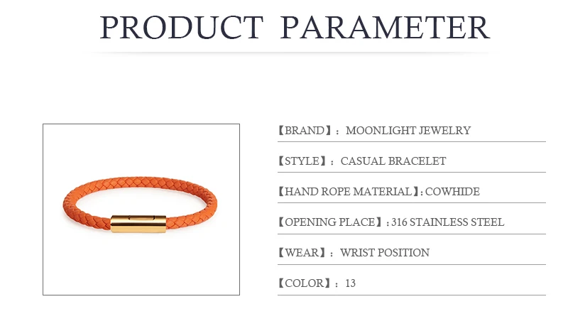 Klassisches Designer-Armband für Männer und Frauen, exquisites Armband, Edelstahl-Knopf-Lederarmband, handgewebt, weiblicher Schmuck, Geschenke, 15 Farben – Detail 3