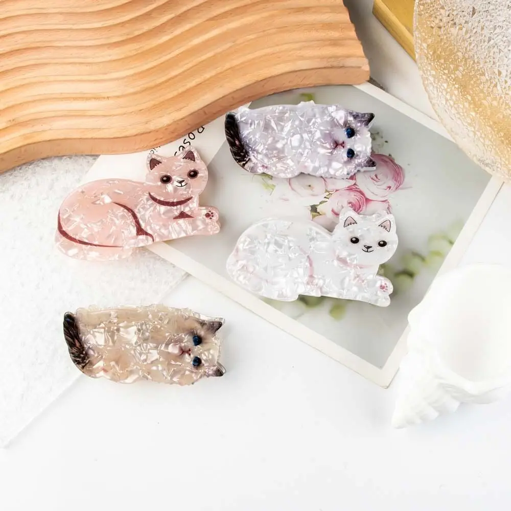 

Maine Coon Cat Hair Claw Persian Cat Ragdoll Acrylic Animal Hair Clip Headdress Mide Size Animal Shark Clip Female/Girls