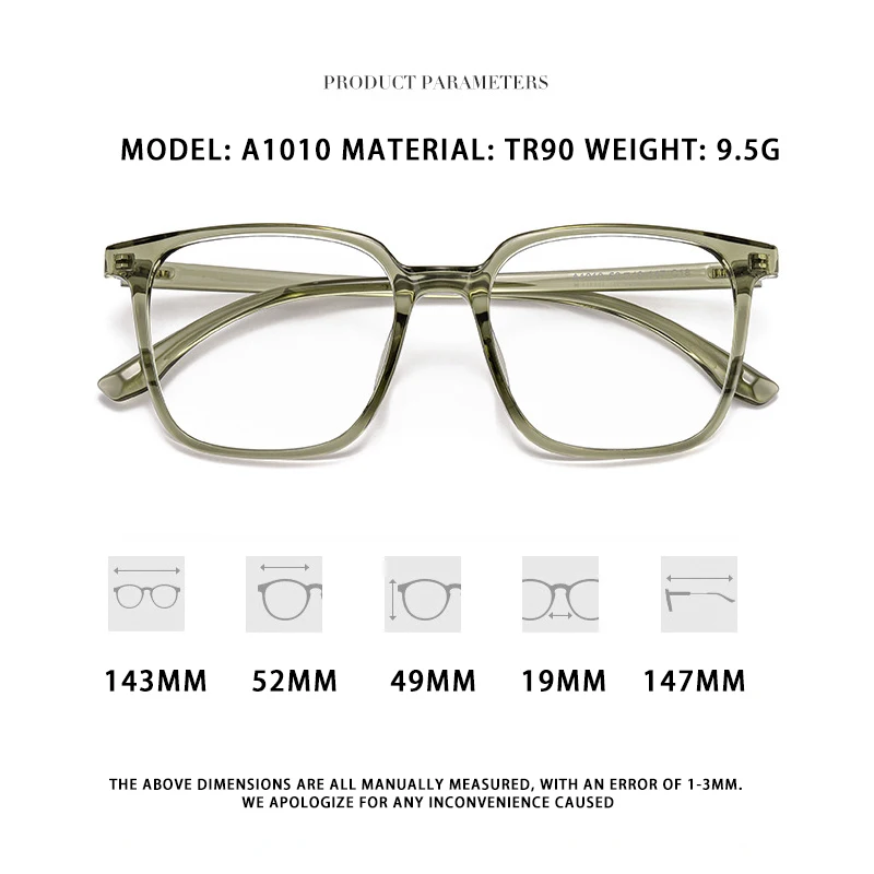 Momoja Retro Mode Quadrat ultraleichte tr90 Brille Brillen optische Brille Rahmen Mann Frau Brille a1010 – Detail 6