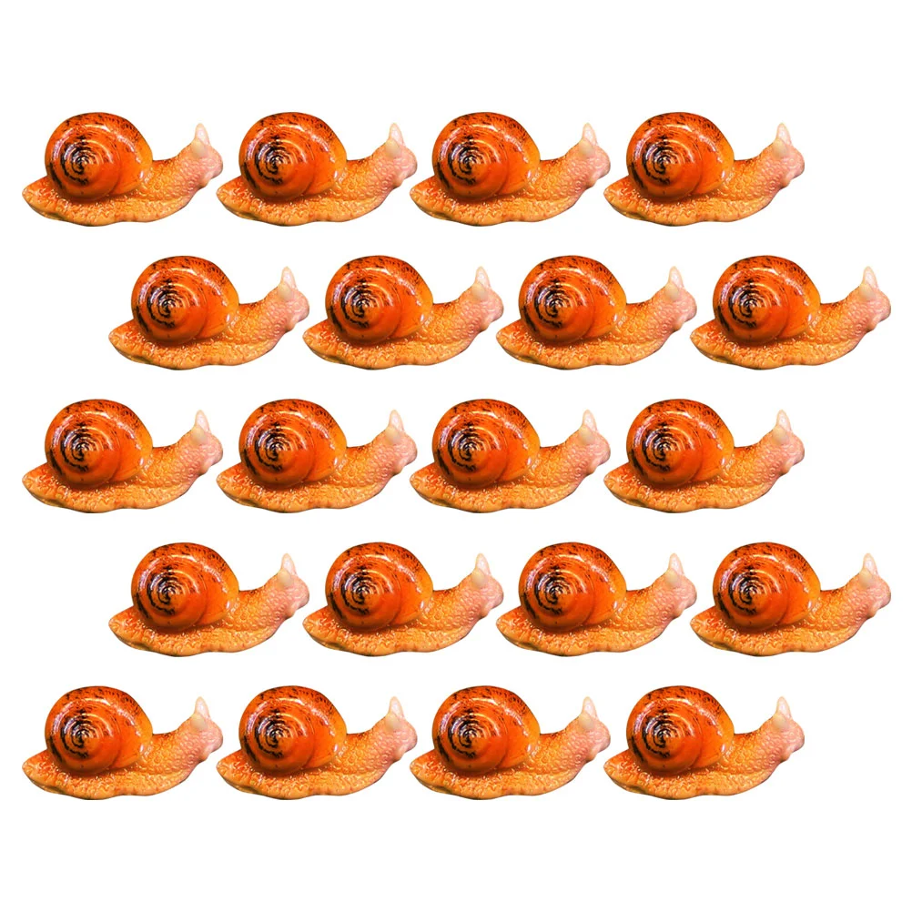 

20 Pcs Snail Ornament Miniature Figurine Resin Crafts Adornments Succulent Plants