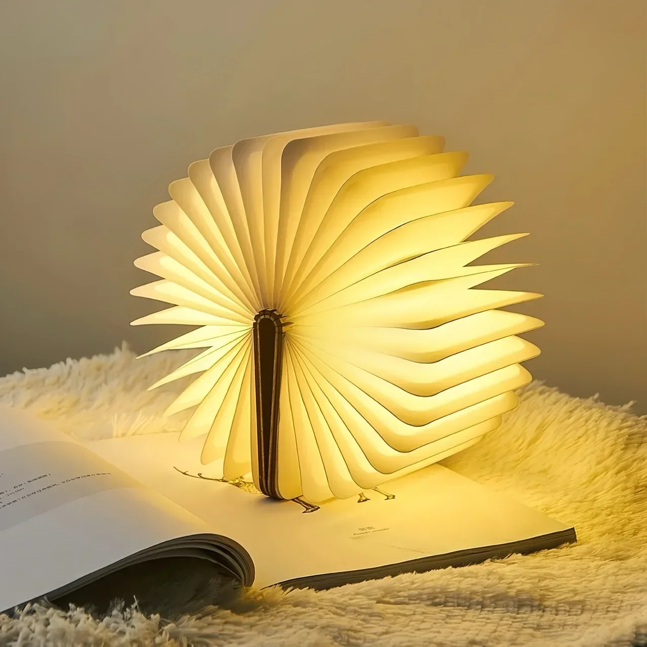 3D Folding Book Light LED Night Light 3-Color USB Charging Portable Wooden Magnetic Table Lamp Decoration Christmas Holiday Gift led light night light led desk lamp book light mini led light
