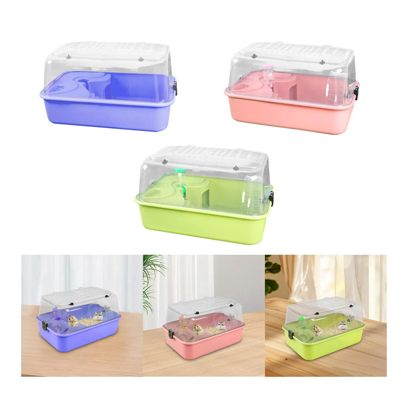 Large Hamster Cage Hamster Enclosure Breathable Hideaway Play Training Hamster Habitat Exercise Playing House for Hedgehog