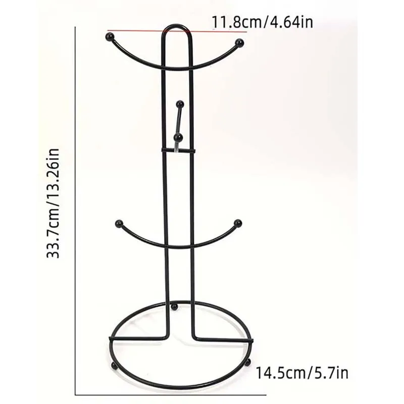 6 Cup Hooks Mug Drying Rack Punch-free Mug Holders Racks Space Saving Storage Shelves Metal for Bar Wine Glass Kitchen Tools 6