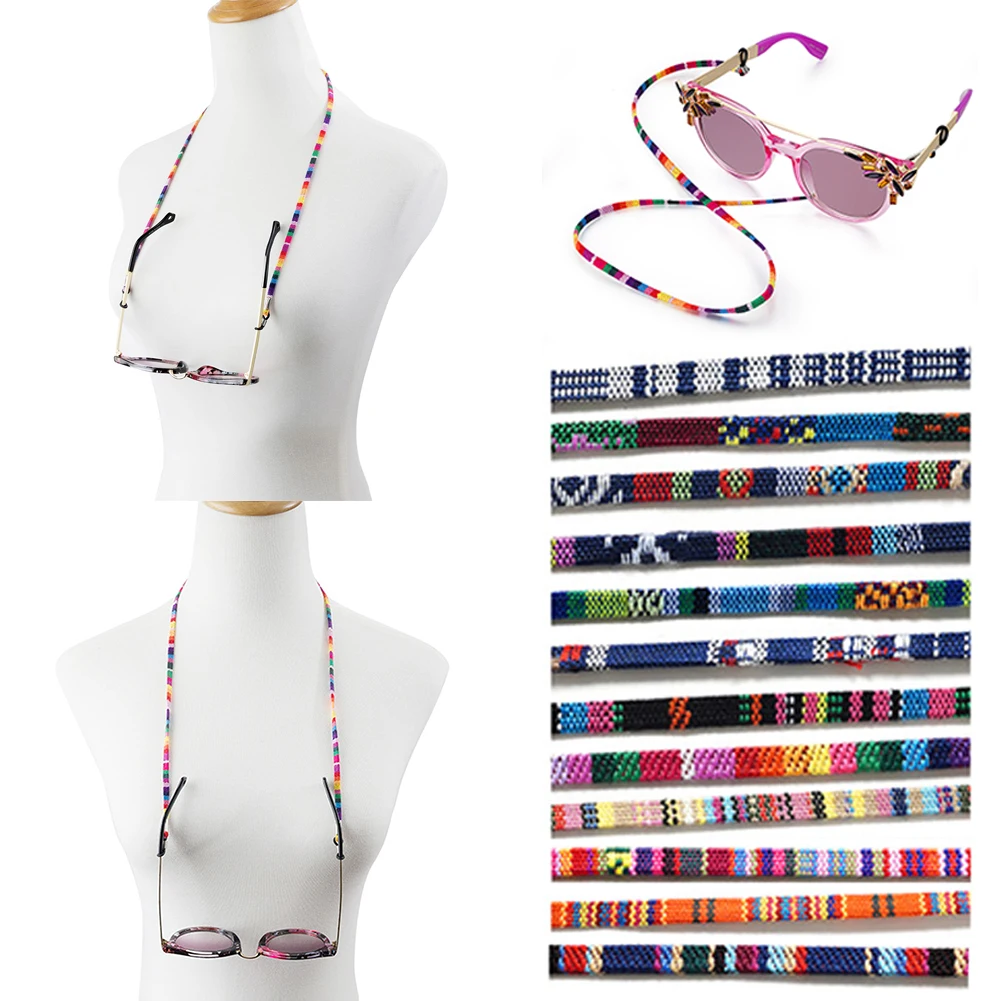 

Women Men Eyeglasses Chain Colorful Glasses Cord Non Slip Comfortable Glasses Rope Unisex Fashion Ethnic Style Mask Chain