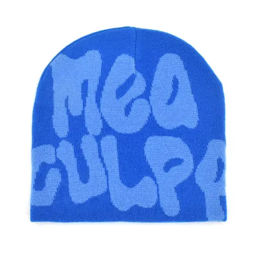 Mea Culpa Knitting Beanies Hat For Women Men Couple Y2K What's In Fashion Bonnet Kpop Wool Skullies Hoods Lady Caps Gorro шапка - Image 32
