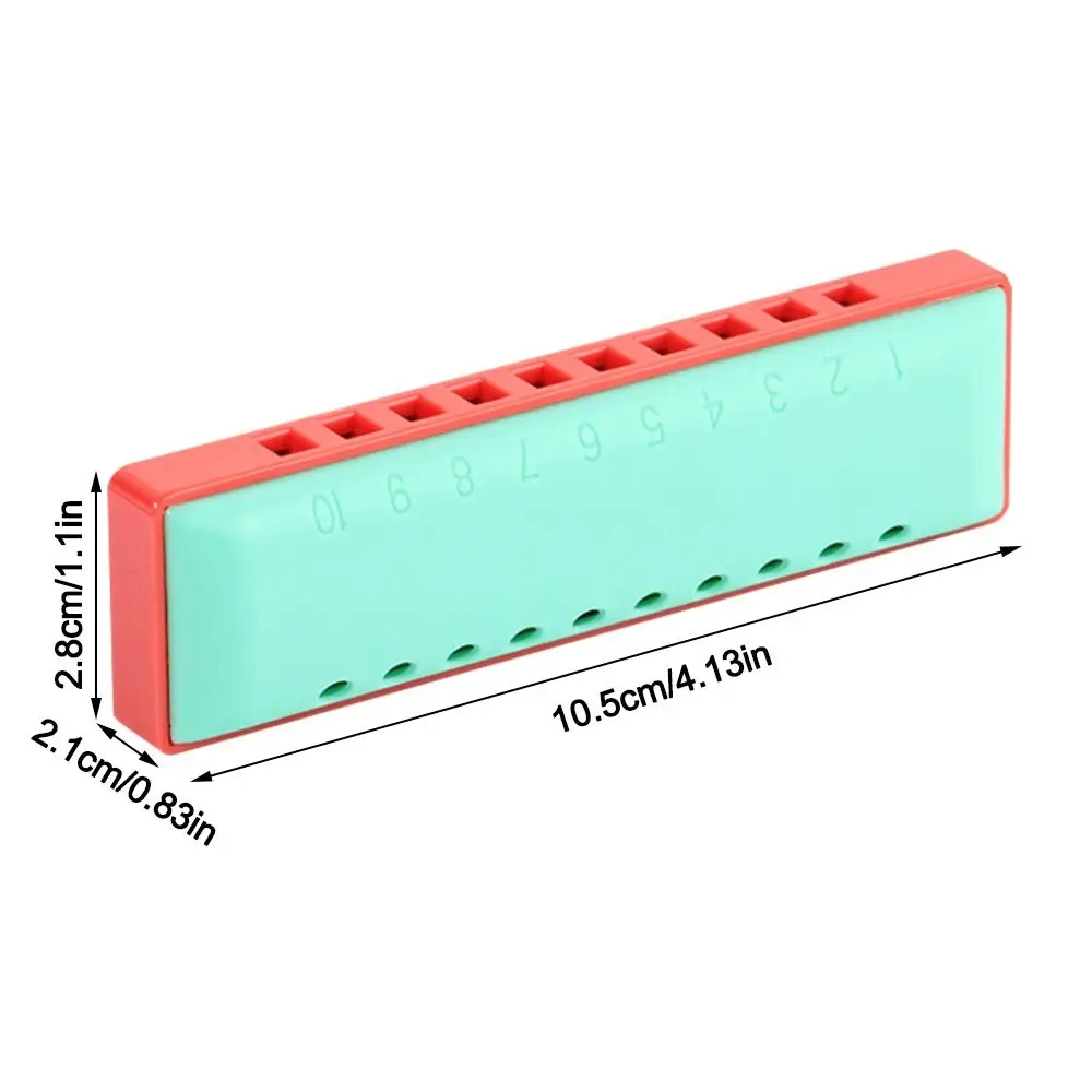 New C Tune 10 Holes Harmonica Plastic Colorful Mouth Organ Educational Toys Stage Performance
