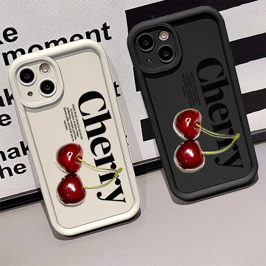 Elegant Wine Red Cherry Phone Cover Case