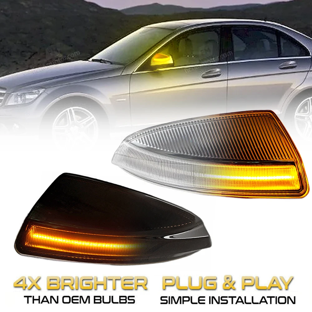 YALIYA Luce di segnale dinamica LED Per Benz Classe C W204 S204 07-14 Per Viano Per Vito W639 ML W164 LED Dinamico Indicatore Di Direzione Indicatore Specchio Laterale Luce