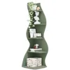 Modern 5-Tier Wall Corner Bookshelf, Stylish  Small Bookcase Storage Rack Plant Stand with Unique Shape for Living Room 1