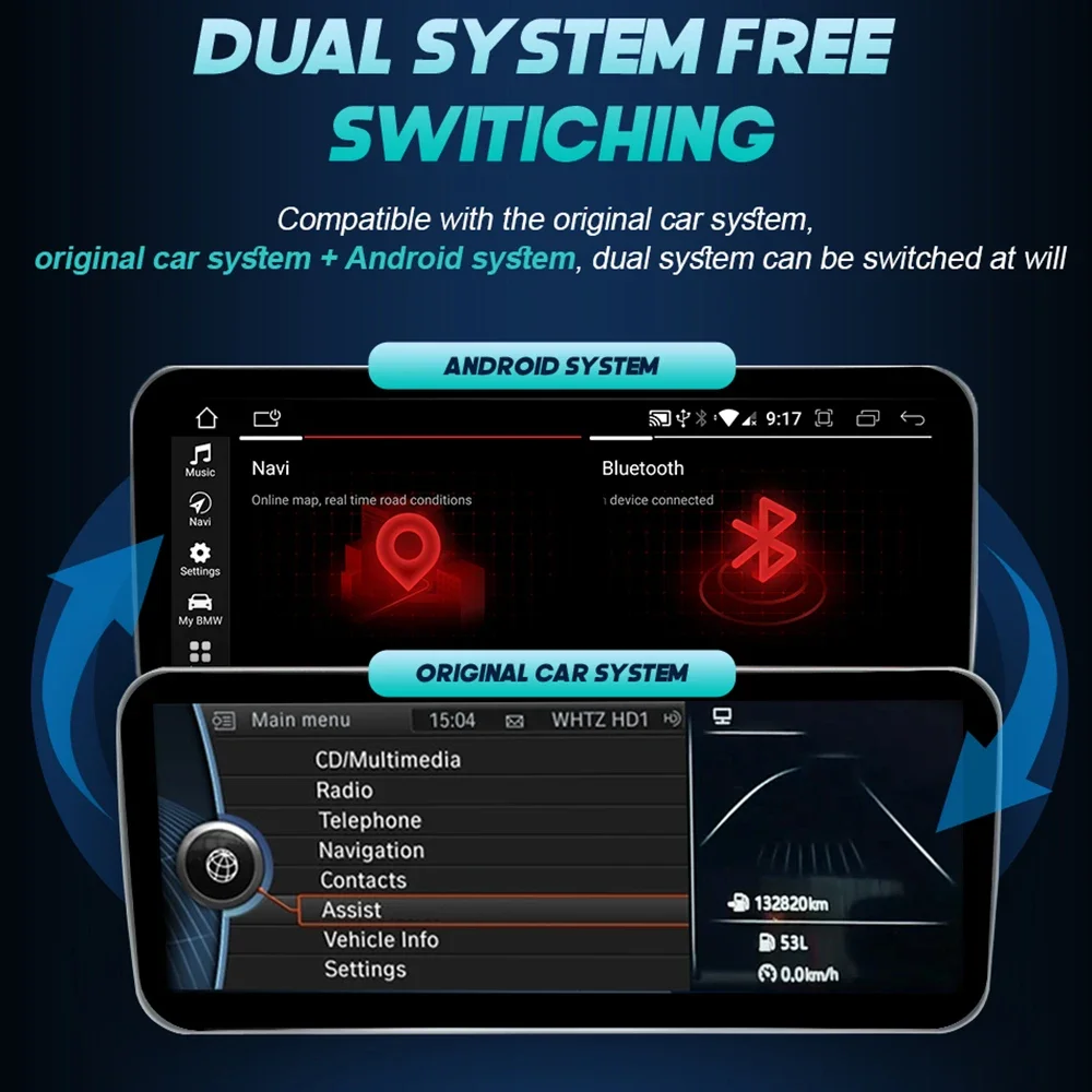 Pantalla CarPlay de 10.25'' con Qualcomm 668S y Android 14 para BMW Serie 1 2 3 4 F20 F21 F22 F23 F30 F31 F32 F33 F34 Reproductor Multimedia GPS 3