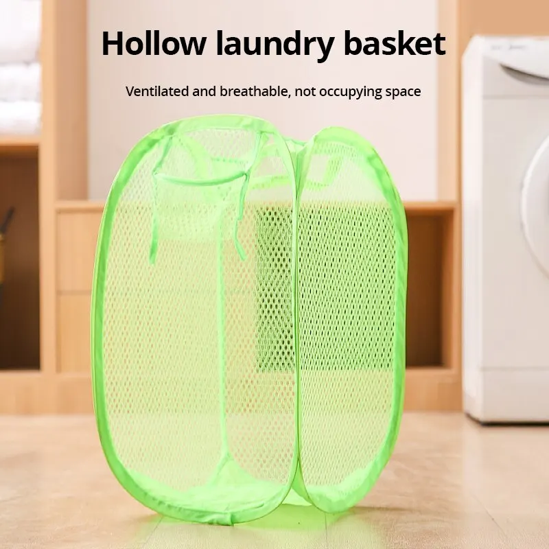 Laundry Hamper 1pc Organizer Bag Storage Toy Mesh Pop Up Square Collapsible Clothes Baskets for Dorm