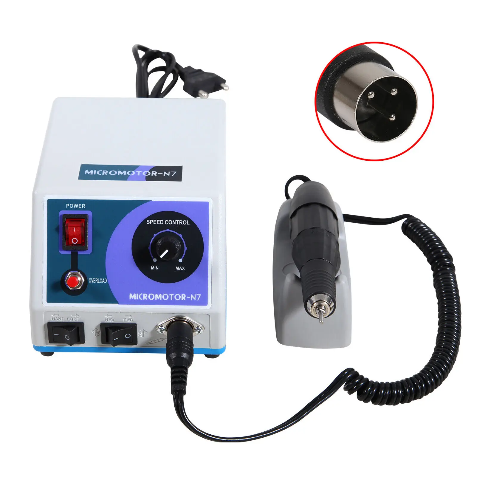 Micro Moteur De Laboratoire Marathon 0-35 000 Tr/min - Pièce à Main Avec Mandrin 2,35 Mm - Pour Burs Et Fraises