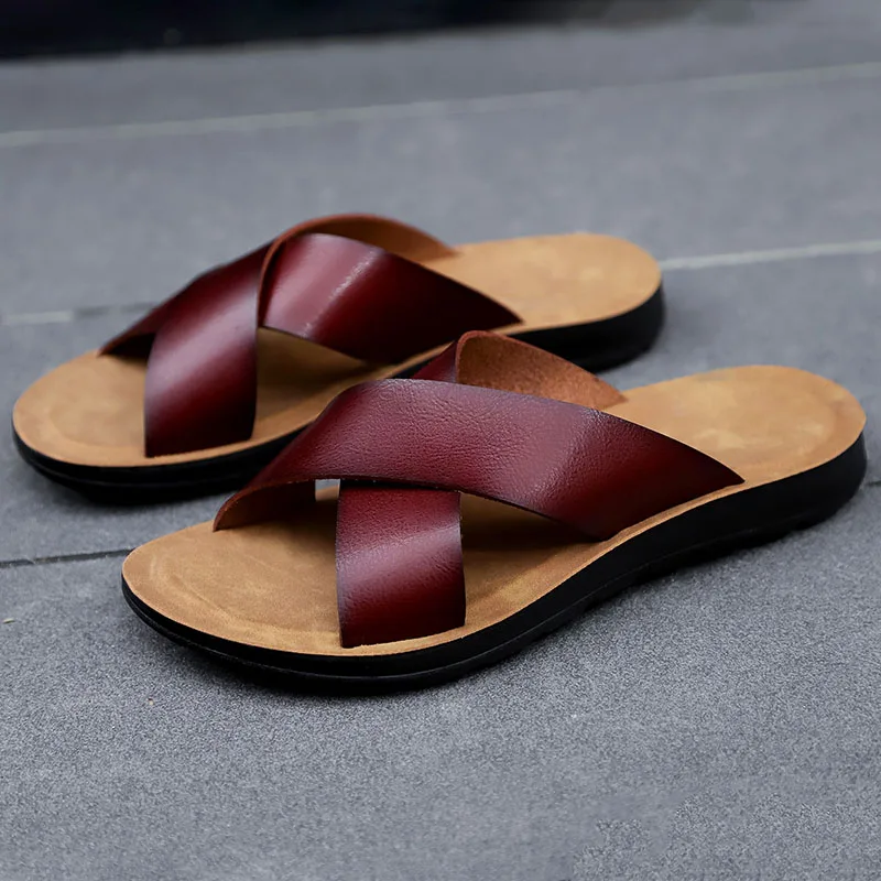 Fashionable Versatile Flip Flops for Men's Shoes Flat Bottomed Anti Slip Soft Bottomed Slippers Casual Indoor Outdoor Trends