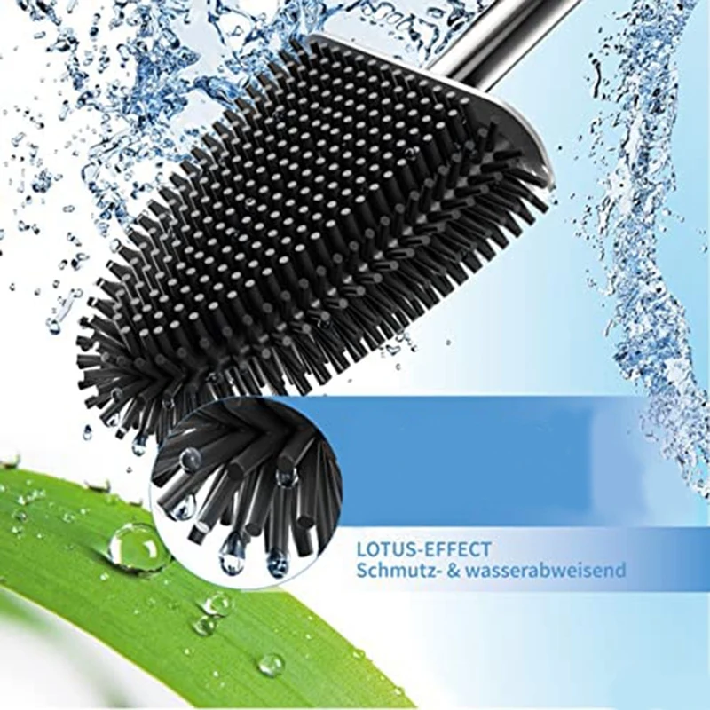 Silicone Toilet Brush Toilet Brush Holder With Wall Mounting Turbo Drying bathroom accessories toilet brush set toilet brush holder