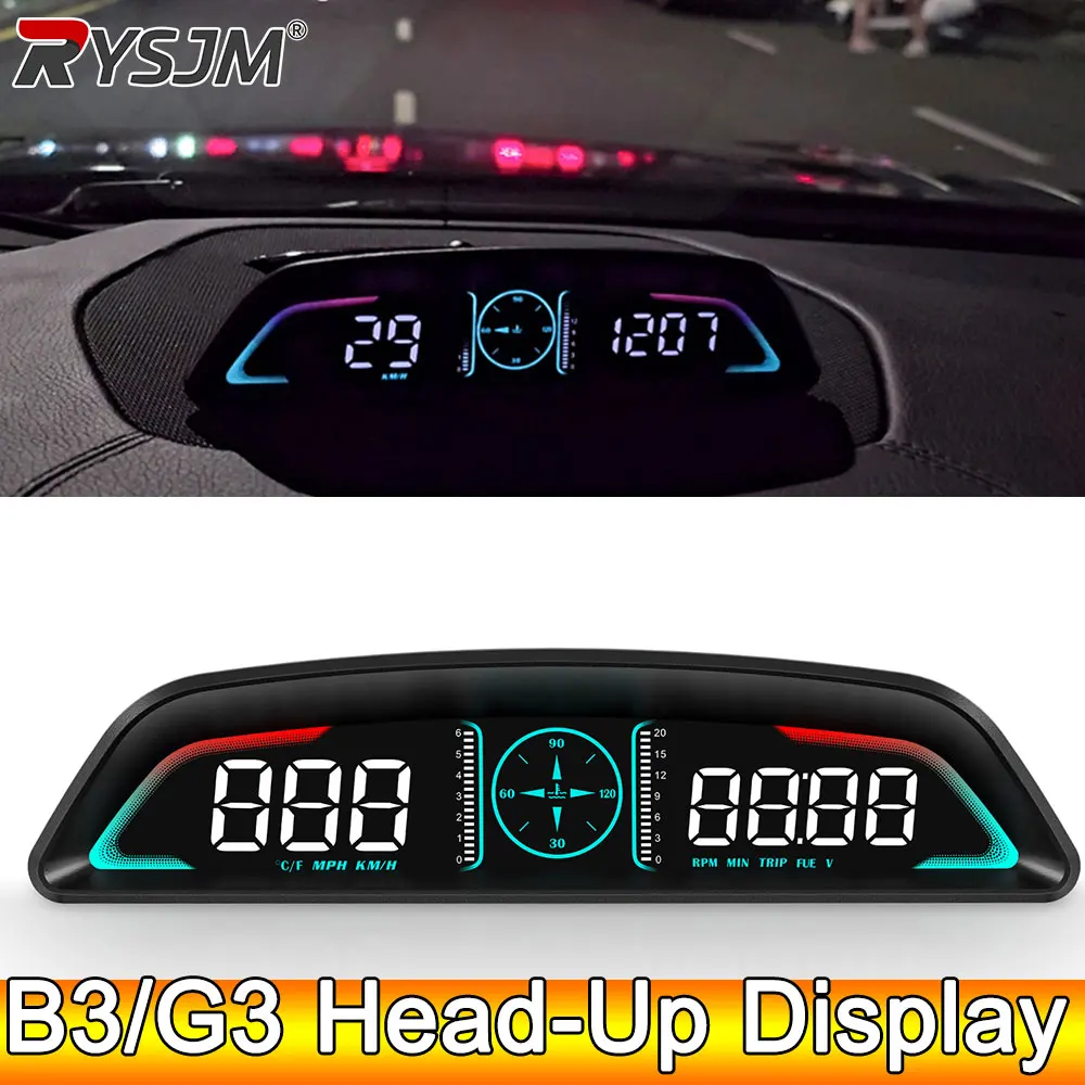 AD Car B3 OBD G3 GPS head up display Digital Speedometer Overspeed Alarm Clock RPM Voltage Water Temperature Gauge