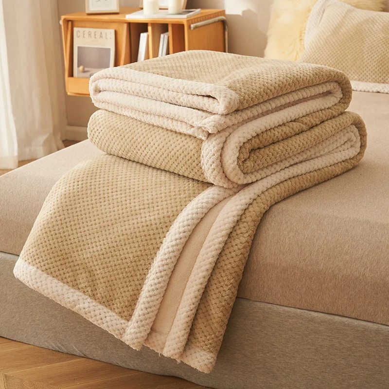 

Sherpa Blanket Solid Warm Flannel Blanket Coral Fleece Bedspread Blankets Portable Blanket Woolen Sherpa Weighted Blanket Grey