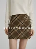 Autumn Winter Women Plaid Wool-Like Skirt High-Waisted Slim Fit Retro American Style Pencil Midi Skirt Elegant and Chic Bottom 4