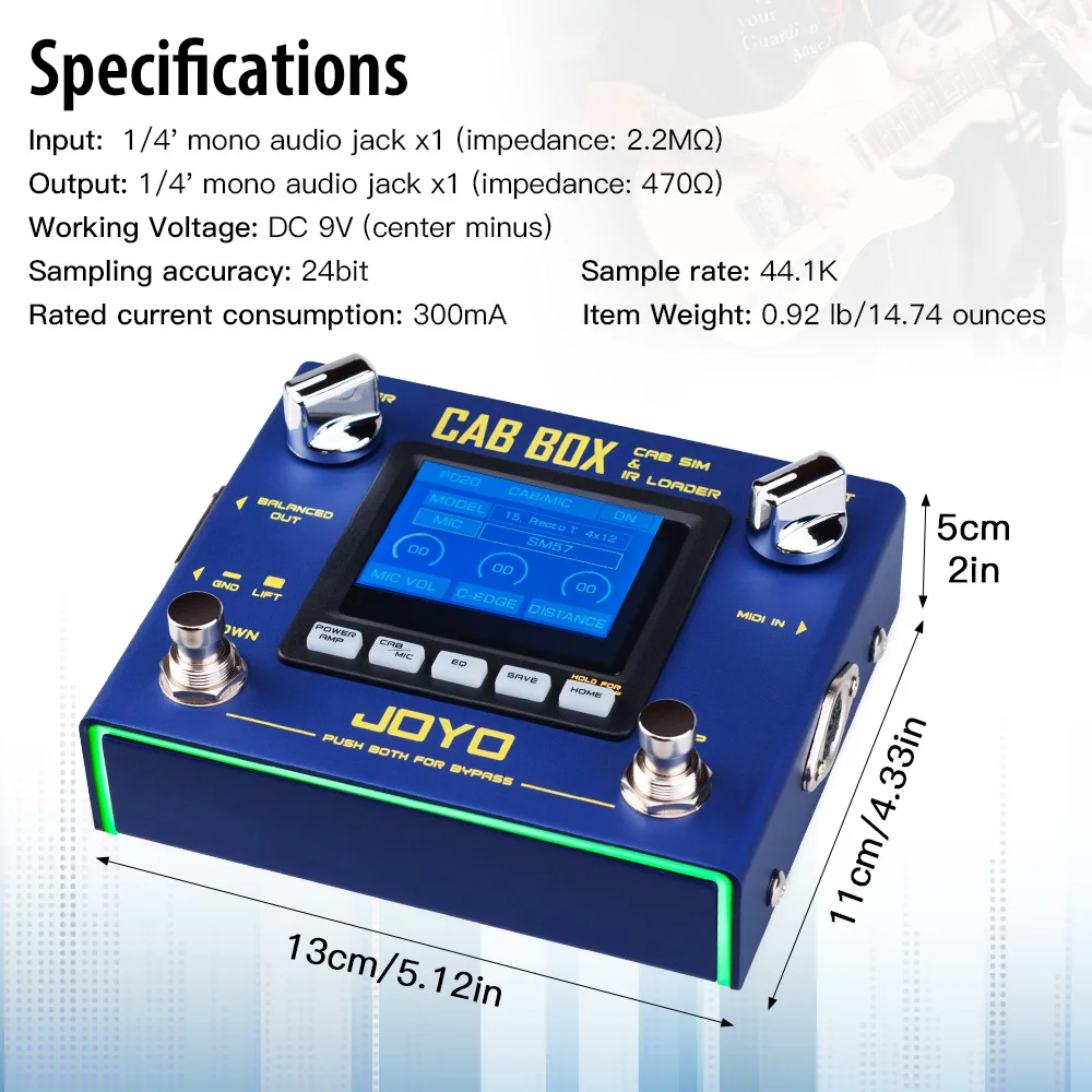 R-08 Cabinet Modeling Pedal Built-in 4 Tube Amplifier Simulation 20 Cabinet & 11