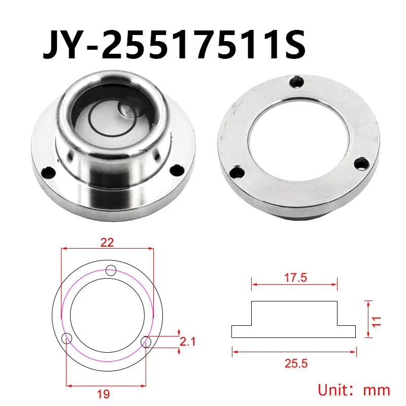Haccury 소형 스테인레스 스틸 플랜지 버블 레벨 비드 블리스 터 D 25.5mm 28mm 35mm 기계 장비 레벨링 구성 요소 1PCS