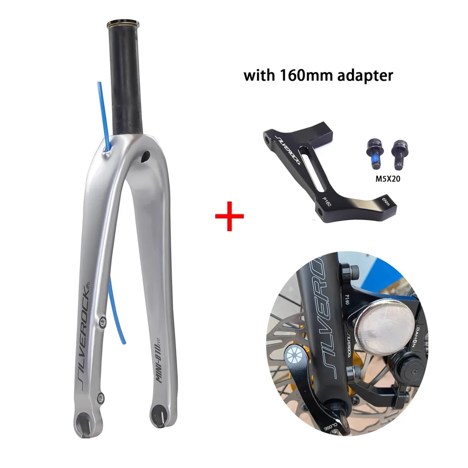 【新品未使用】SILVEROCK MINI-01D カーボンフォーク SILVEROCK カーボン フォーク 349 MINI-01D マウントアダプター