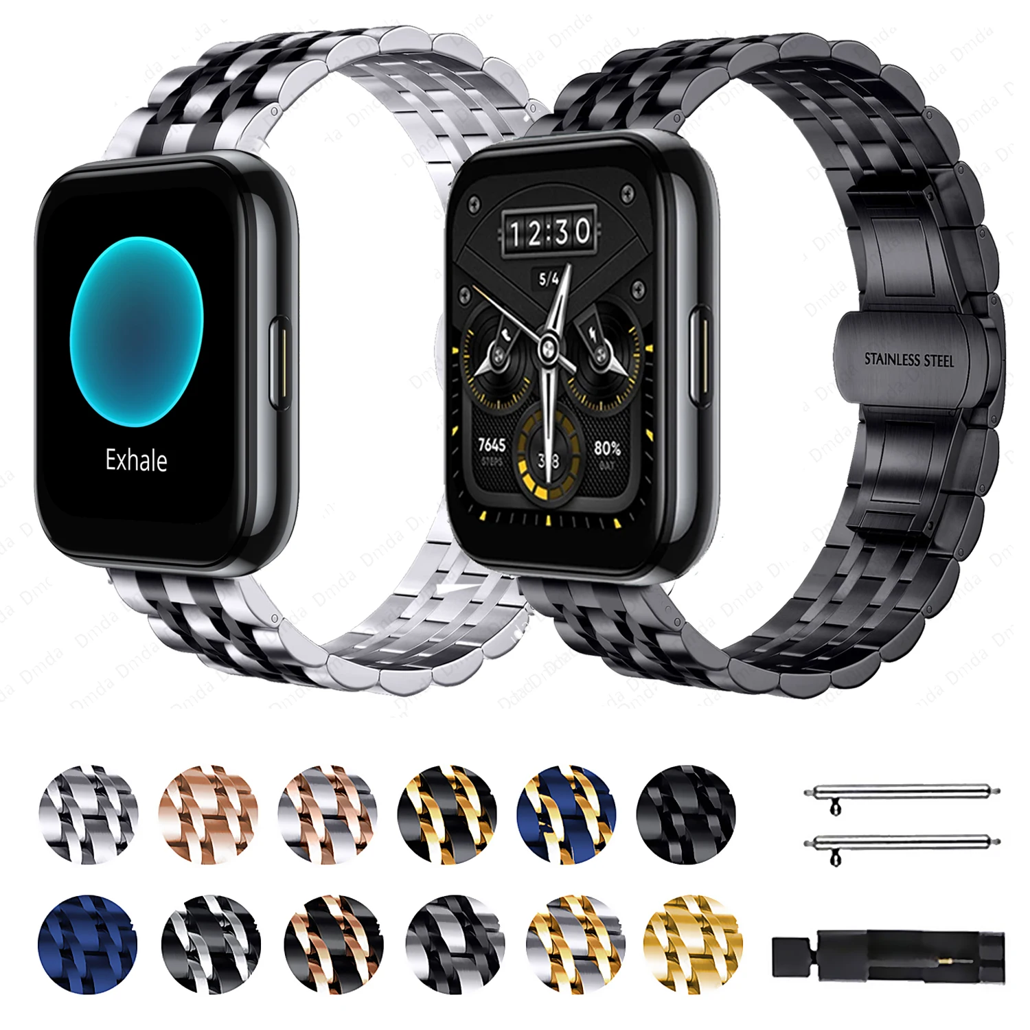 20/22Mm Replaceable Metal Strap For Realme Watch S Pro Watchband For Realme Watch 2 Pro Wristband Stainless Steel Bands Bracelet