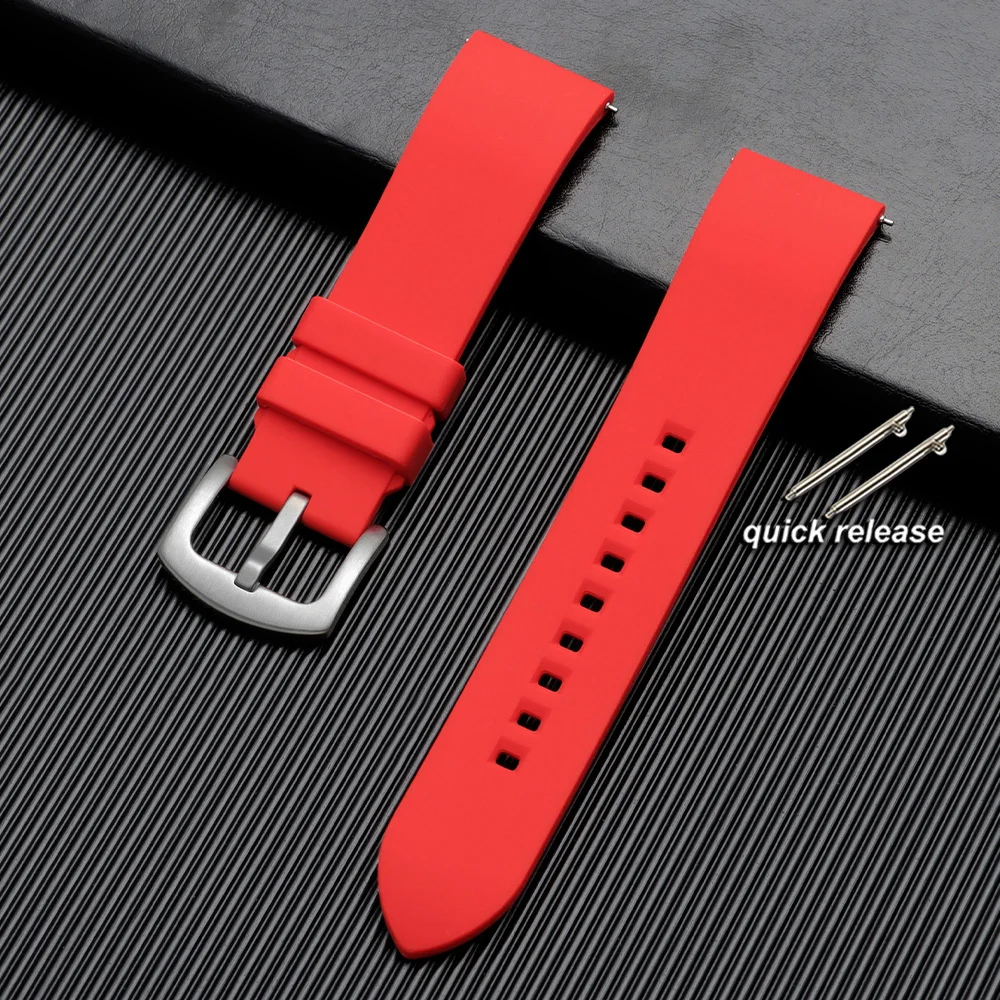 Quick Release Waterproof Silicone Sports Watchband - Soft Rubber Strap