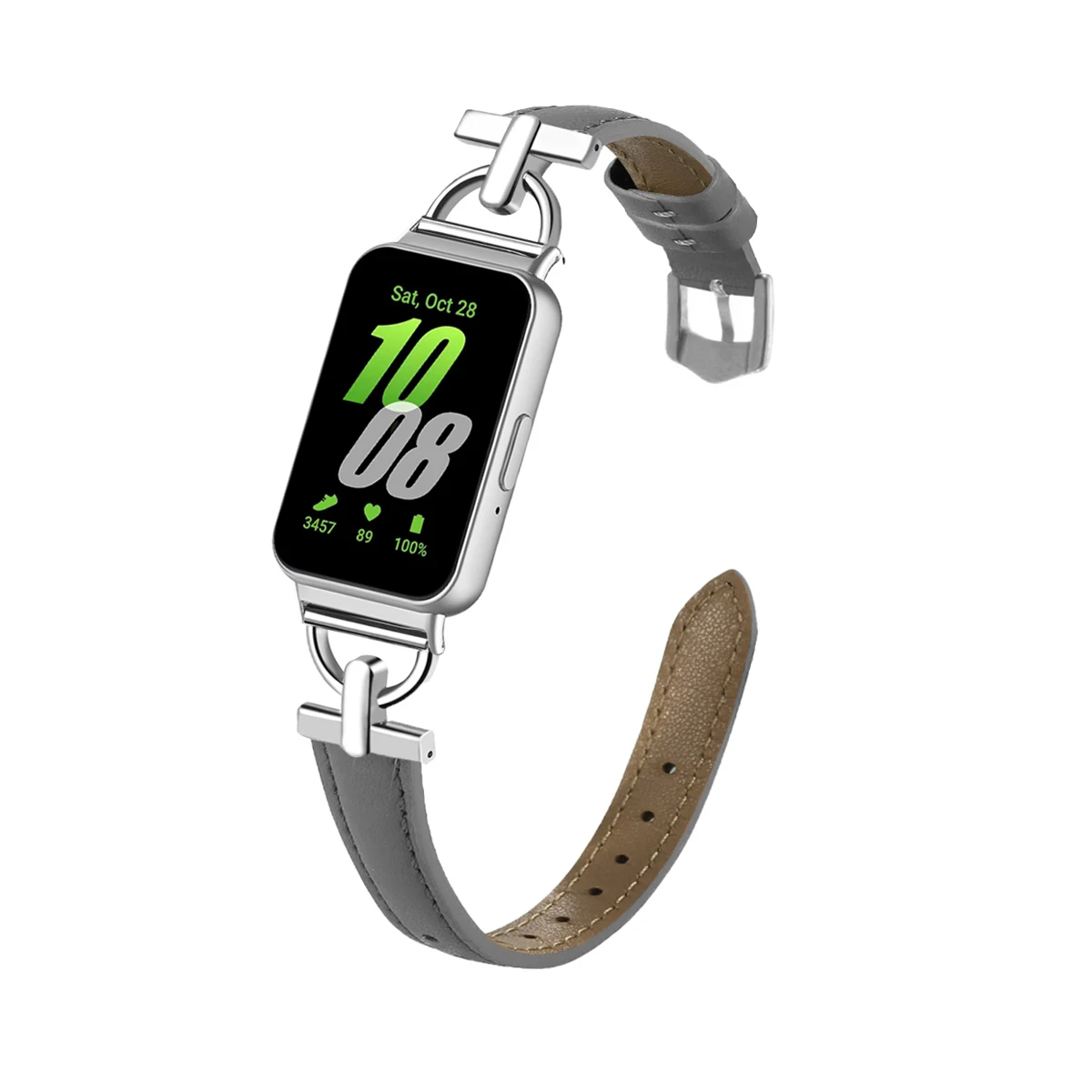Elegant Metal and Leather Strap for Smartwatch – Premium Wristband Bracelet