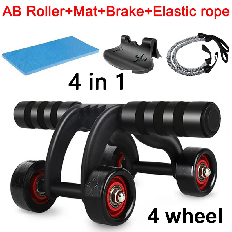 Rullo Addominale Push Up Home Fitness Equipment Coaster Body Arm Waist Gym Ab Exercise Power Muscle Trainer Sport A Tre Ruote
