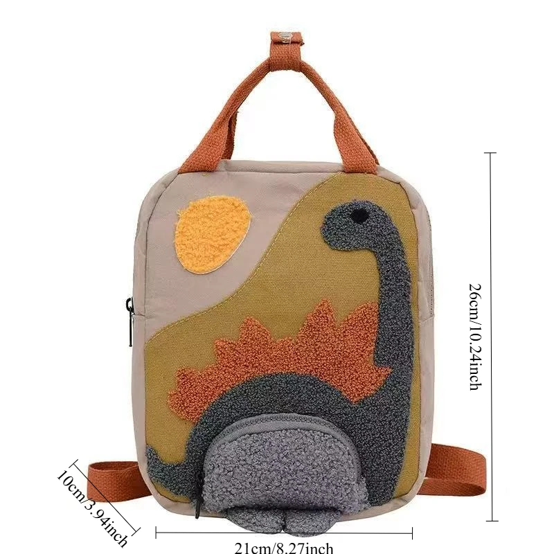 Zaino per bambini con dinosauro dei cartoni animati, carino zainetto per la scuola per neonati, bambini e bambine, zaino in tela per bambini piccoli, accessori per bambini - immagine 5