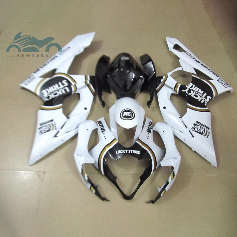 Free Custom Fairing kits for SUZUKI 2005 2006 GSX R1000 ABS motorcycle sport fairings set 05 06 GSXR1000 K5 white Lucky Strike | Автомобили