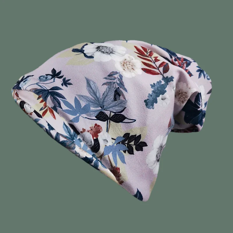 Frühling Herbst Hut Für Frauen Warme Mützen Skullies Casual Weibliche Outdoor Floral Hüte Schal Mädchen Dance Gorras Dame Sport Knochen – Detail 14