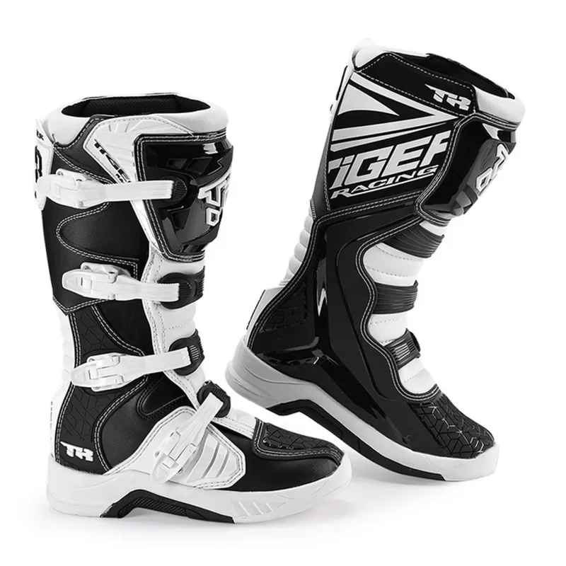 Tiger PU leather motocross riding boots long Outdoor Motorcycle Protective Breathable Safety Shoes Motocross Racing