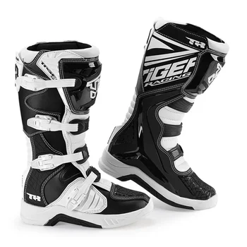 Tiger PU leather motocross riding boots long Outdoor Motorcycle Protective Breathable Safety Shoes Motocross Racing