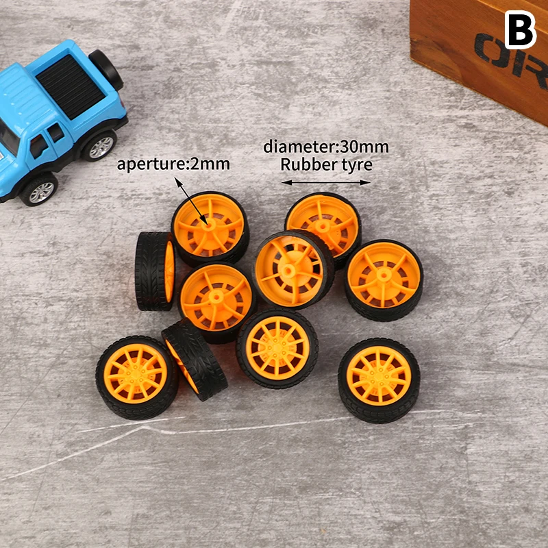 Neumáticos de goma para coche, cubo de plástico duraderas con ruedas  pequeñas rojo/amarillo/blanco para eje de 2mm, diámetro de 30mm, 40  unidades - AliExpress