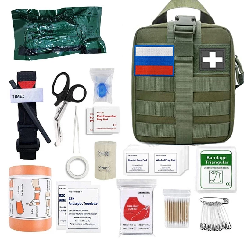

46 Pcs Tactical First Aid Kit Medical Tourniquet Turnstile Survival Kit Military Outdoor Gear Emergency for Camping Hiking
