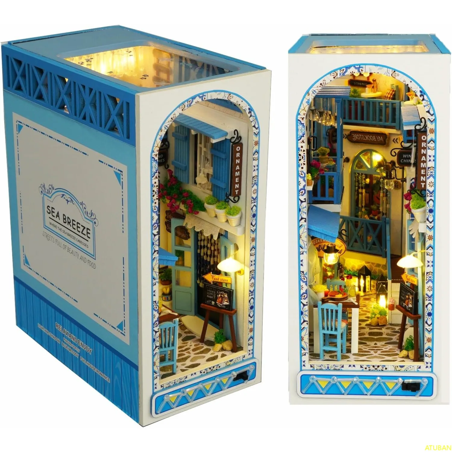 

DIY Book Nook Kit DIY Dollhouse Booknook Bookshelf 3D Wooden Puzzle with Book Nook Bookshelf Insert Wood Bookend Model Building