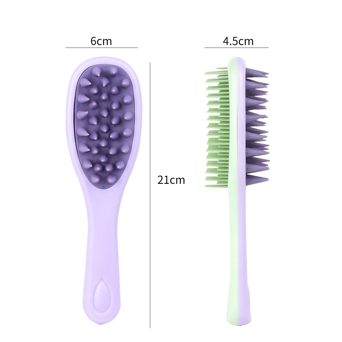 Spazzola per Massaggio del Cuoio Capelluto, Spazzola per Lavaggio Capelli con Setole Morbide, Manico Antiscivolo, Utilizzo su Capelli Bagnati o Asciutti, Strumento per Esfoliare e Cura del Cuoio Capelluto - immagine 6