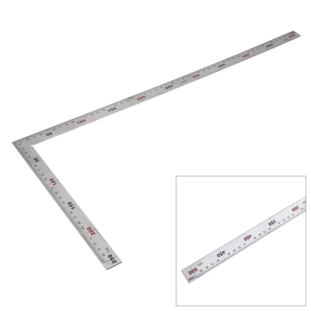 Steel L-Square Angle Ruler 90 Degree Ruler For Woodworking Carpenter Tool 