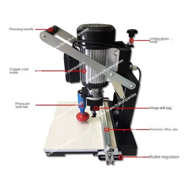 

1100W Woodworking hinge drill portable cutting machine three-in-one CNC multi-function semi-automatic drilling machine lathe DIY