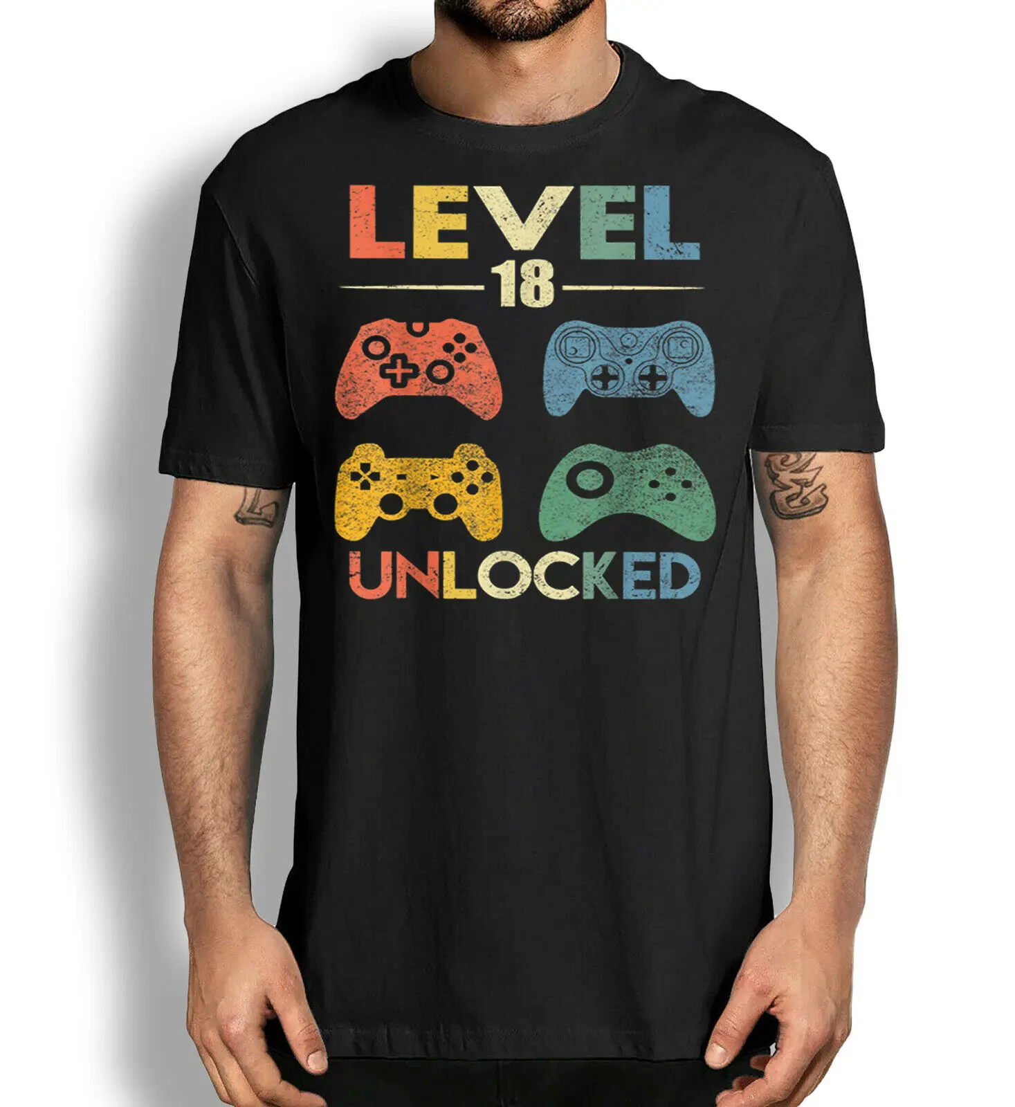

Gamer Birthday Gift Shirt, New Adult Level 18 Unlocked T-shirt, Video Game Tee