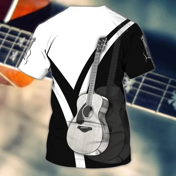 Neueste Sommer Mode männer T-shirt Gitarre Personalisierte Name 3D Gedruckt t-shirt Unisex Casual T-shirt Gitarre Liebhaber Hemd DW134 – Detail 11