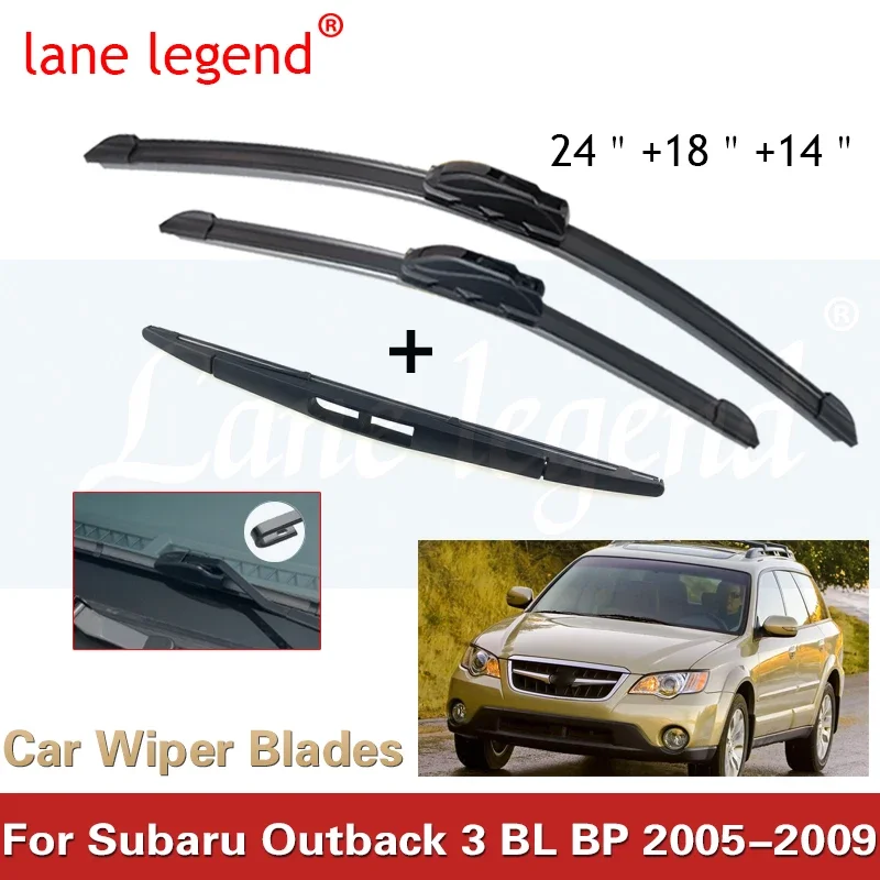 CarWiperFrontRearWiperBladesSetKitForSubaruOutback3BLBP