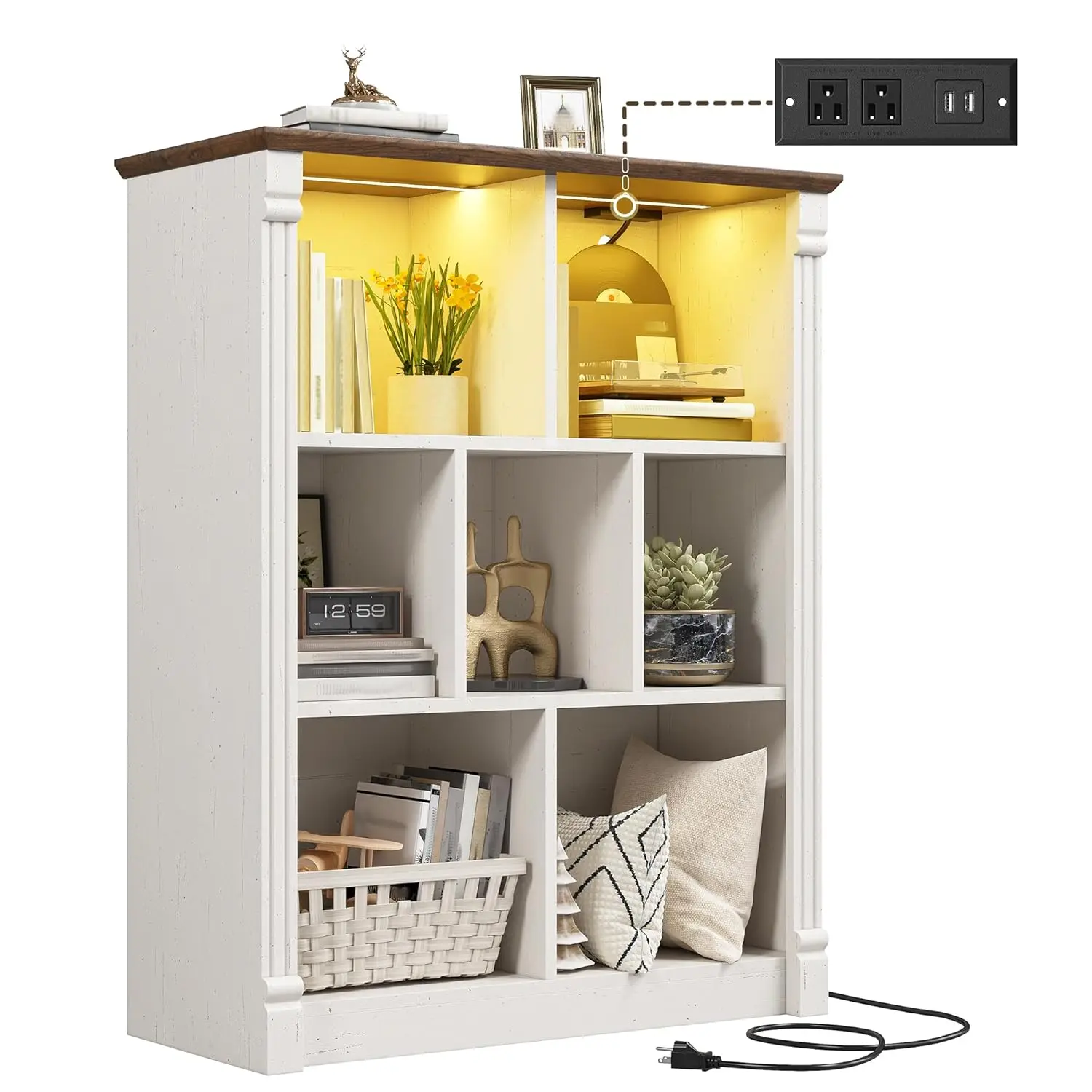 7-Cube Storage Organizer with LED Light & Charging Station 1