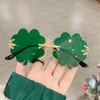 St. Patrick’s Day Glasses Irish Shamrock Sunglasses Green Four Leaf Clover Leprechaun Costume Accessories 1